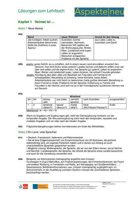 Aspekteneu B Lb Loesungen Aspekte Neu B L Sungen Zum Lehrbuch