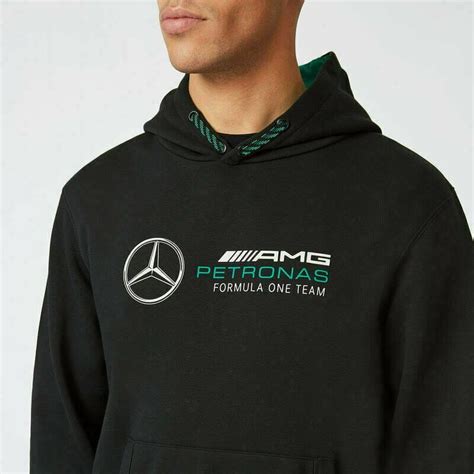 Mercedes Benz Amg Petronas F Unisex Logo Hooded Sweatshirt Black Gra