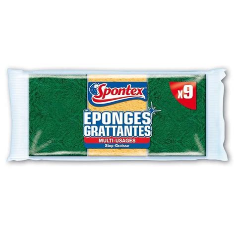 Spontex Eponges Combinés Grattantes 9 Eponges Grattantes Stop Graisse