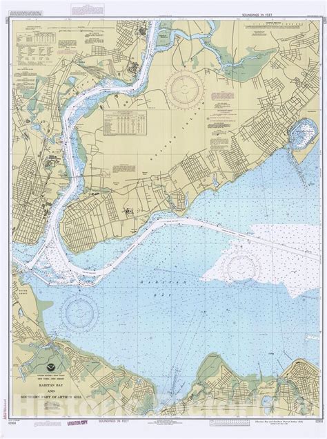 Historic Nautical Map Raritan Bay And Southern Part Of Arthur Kill