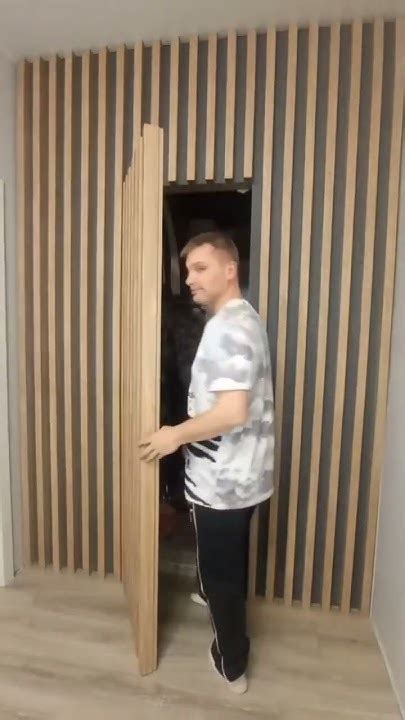 Скрытая дверь в туалет и декоративные рейки на стену. - YouTube