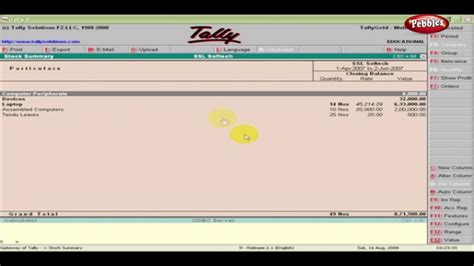 Learn Tally In English Stock Summary Tally Erp Full Tutorial