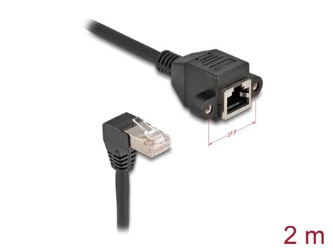 Delock Products 80312 Delock Network Extension Cable Sftp Rj45 Plug 90° Angled To Rj45 Built In