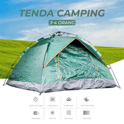 Astagear Tenda Camping Outdoor 3 4 Orang Single Layer Sh 014 Green