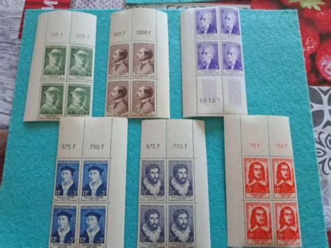 TIMBRES DE FRANCE Neufs SERIES CELEBRITES 1956 1066 1071 Blocs De