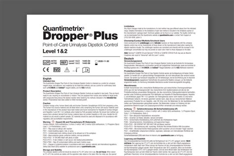 Dropper Plus Urine Test Strip Control For Urinalysis And Hcg Testing