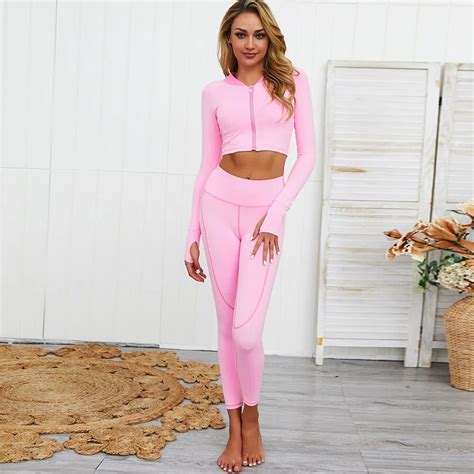 2pcs Vital Seamless Sport Suits Women Gym Workout Sportswear Long Sleeve Fitness Crop Top