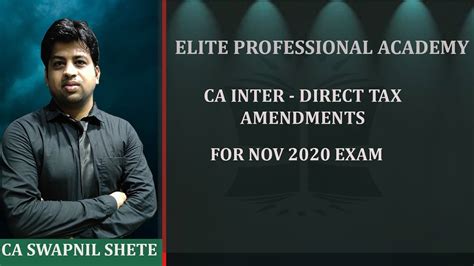 CA Inter DT Amendments For Nov 2020 YouTube