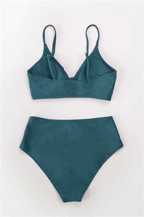 Twist Bralette Spliced High Waist Bikini Set