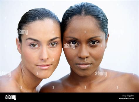 Close Friendship Front View Friends Stick Young Women Mixed Race Mixed