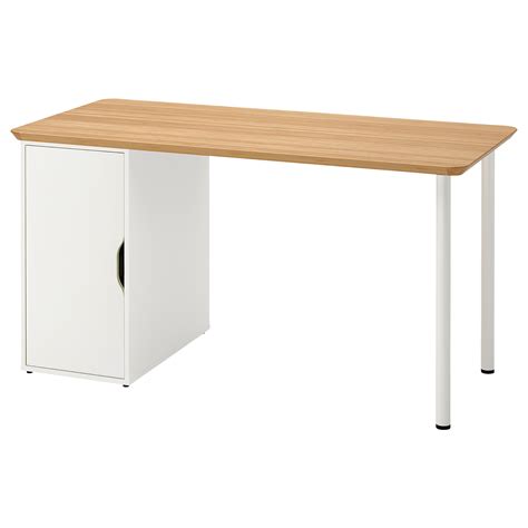 ALEX/ANFALLARE kirjutuslaud bambus/valge 140x65 cm | IKEA Eesti