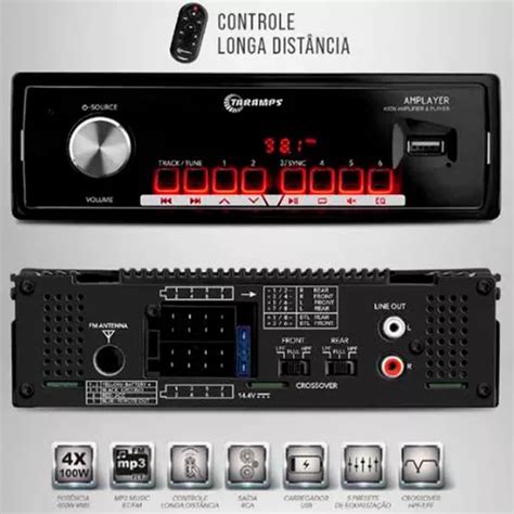 AMPLAYER TARAMPS 400 RMS BLUETOOTH CONTROLE LONGA DISTANCIA KURTSOM