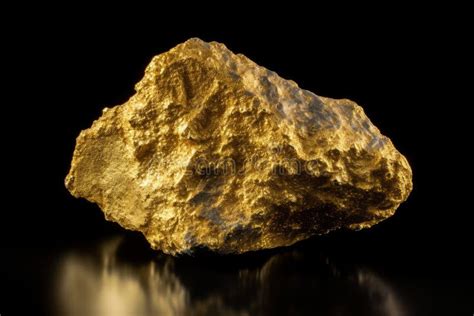 Captivating Closeup Of Gold Nugget In Studio Photoshoot Dark