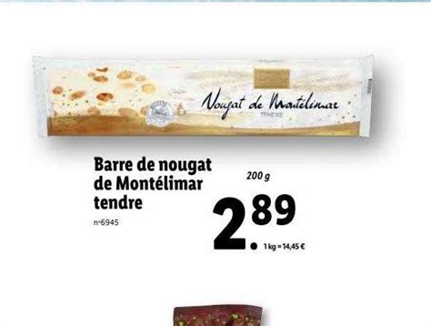 Promo Barre De Nougat De Montélimar Tendre Favorina chez Lidl