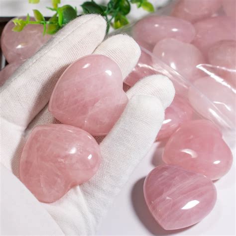 Pcs Natural Pink Rose Quartzs Crystal Heart Chakra Healing Reiki Mm