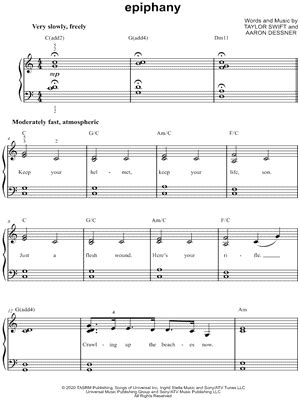 "epiphany" Sheet Music - 7 Arrangements Available Instantly - Musicnotes