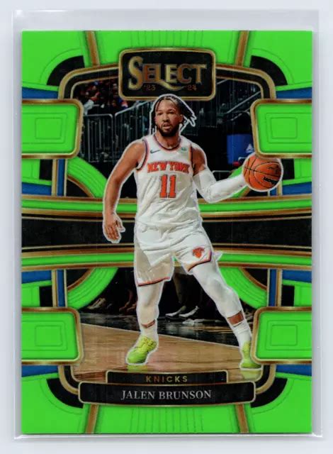 2023 24 Panini Select Jalen Brunson Verde Neon75 Concourse 7 New York