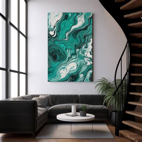 Green And White Marble Symphony Painting By Tatyana Kharitonova