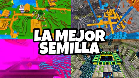 La MEJOR SEMILLA MINECRAFT 1 19 BEDROCK Aldeas Portal Al End