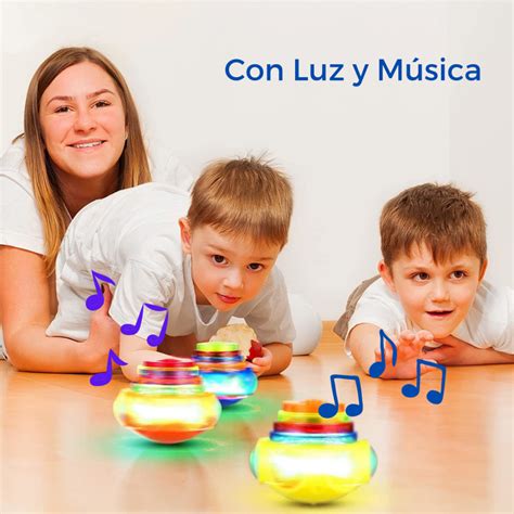 Juguete Giratorio Luminoso Led Gyro Top Con Luz y Música 4 piezas