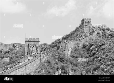 The Great Wall Of China In Soft Black And White Stock Photo Alamy