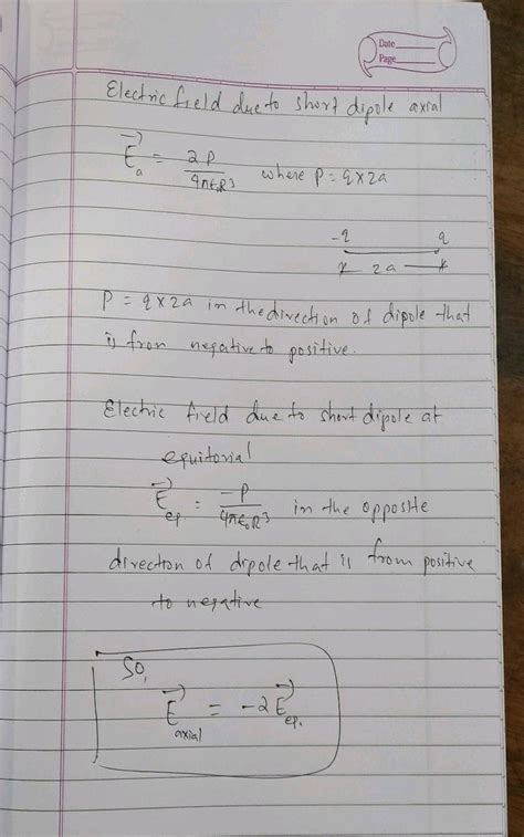 Derive An Expression For Electric Field Due Electric Dipole At A Point