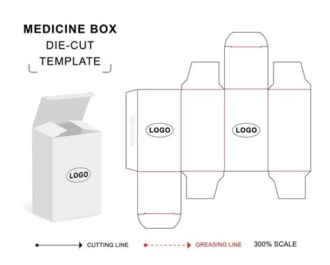 Medicine Box Die Cut Template 20216362 Vector Art At Vecteezy