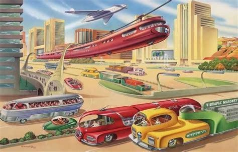 Auckland In The Year 2000 Bernard Roundhill 1956 Retro Futurism