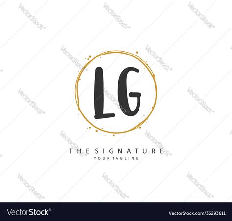 Lg Initial Letter Handwriting And Signature Logo Vector Image