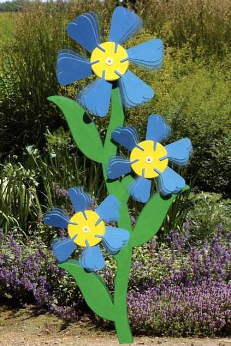 Three Flower Whirligig Plan Wooden Flowers Whirligig Wind Spinners Diy