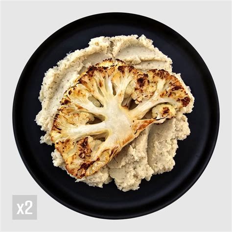 Cauliflower Steaks With Garlic Cauliflower Puree