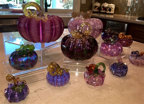 My Collection Of Purple Glass Pumpkins Glass Pumpkins Pumpkin