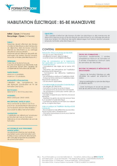 Formationdom Habilitation Lectrique Bs Be Manoeuvre