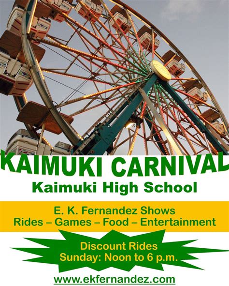 Kaimuki Carnival at Kaimuki High School - October 18, 19 & 20, 2019 ...