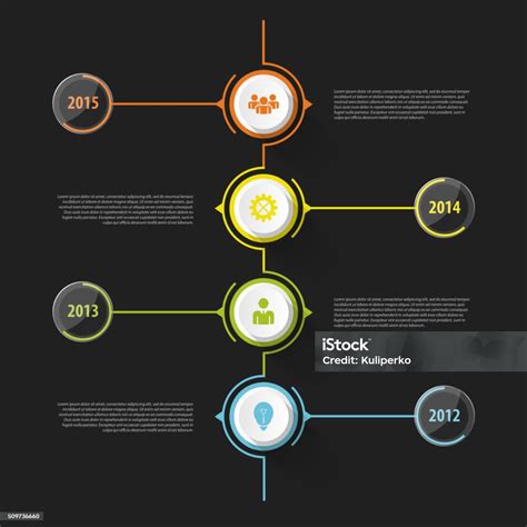 Infografis Garis Waktu Abstrak Berwarnawarni Ilustrasi Vektor Ilustrasi