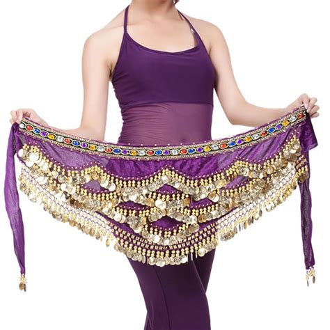 Yubnlvae Belt Belly Coins Belt Wrap Belly Dance Gold Dance Scarf Skirt