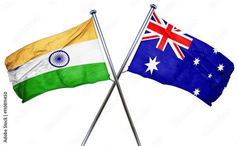 India Flag Combined With Australian Flag Stock Illustration Adobe Stock