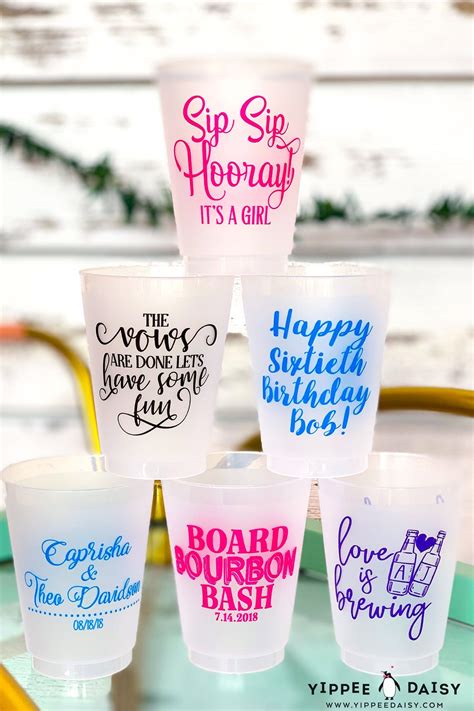 Custom Cups Personalized Party Cups Bachelorette Cups Frosted Etsy