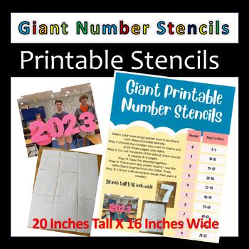 Giant Printable Number Stencils by Secondary Science HQ | TPT