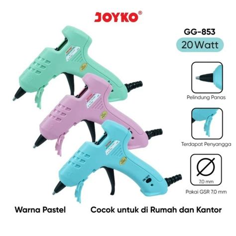 Jual Glue Gun JOYKO GG 853 PASTEL COLOR Lem Tembak 20 Watt Hot Melt