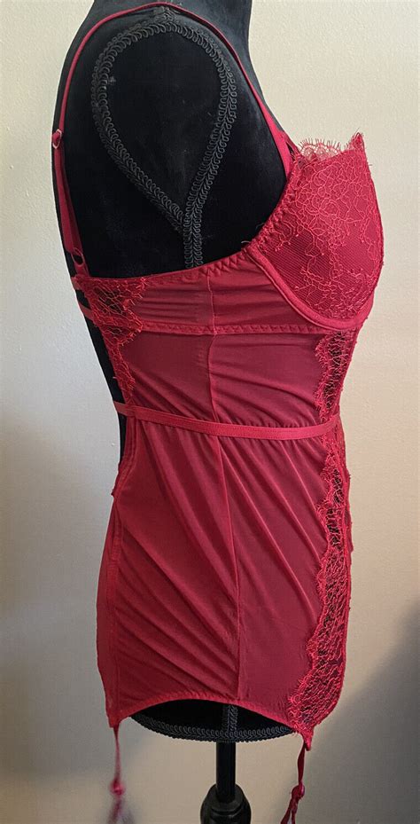 Victorias Secret Vs Red Slip Lace Lingerie Size D Gem