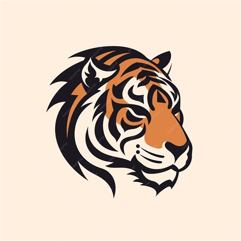 Premium Vector Hand Drawn Tiger Head Logo Design