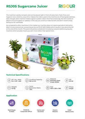 Automatic Tabletop Sugarcane Juice Machine For One Time Crushing At Rs