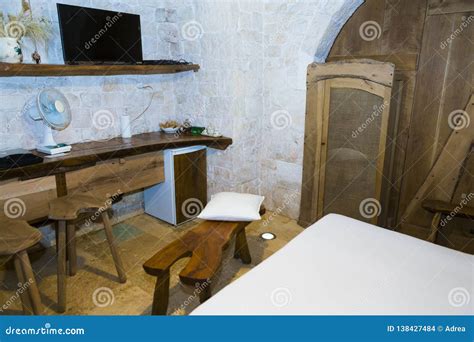 Bedroom from a Trullo House Stock Photo - Image of wood, rest: 138427484