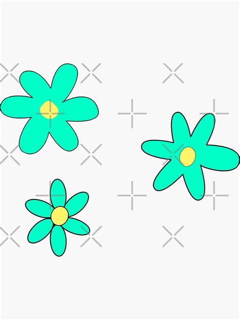 Mystery Machine Turquoise Flowers Sticker For Sale By Yasmh Redbubble