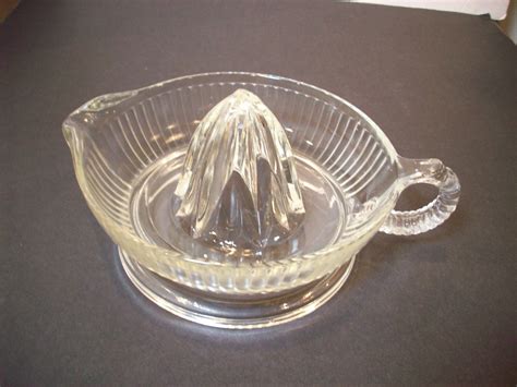 Vintage Clear Glass Juicer Reamer Ribbed Pattern Glass