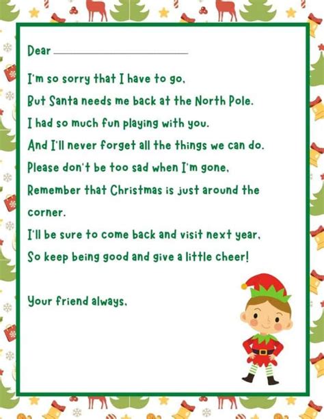 5 Free Elf On The Shelf Goodbye Letter Printables For 2024 Home Faith