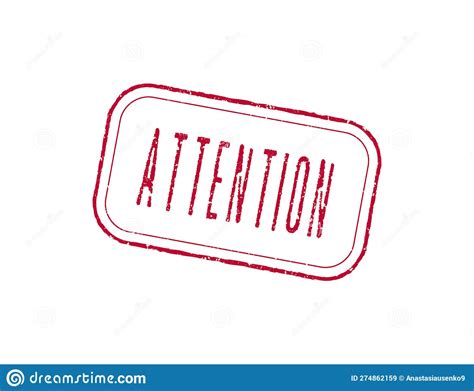 Attention Sign Vector Modern Color Illustration Rectangle Red Stamp