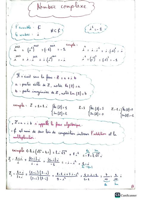 Solution Les Nombres Complexe Studypool