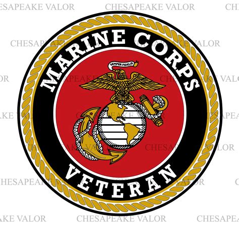 Marine Corps VETERAN USMC Emblem Full Color Vector file svg | Etsy